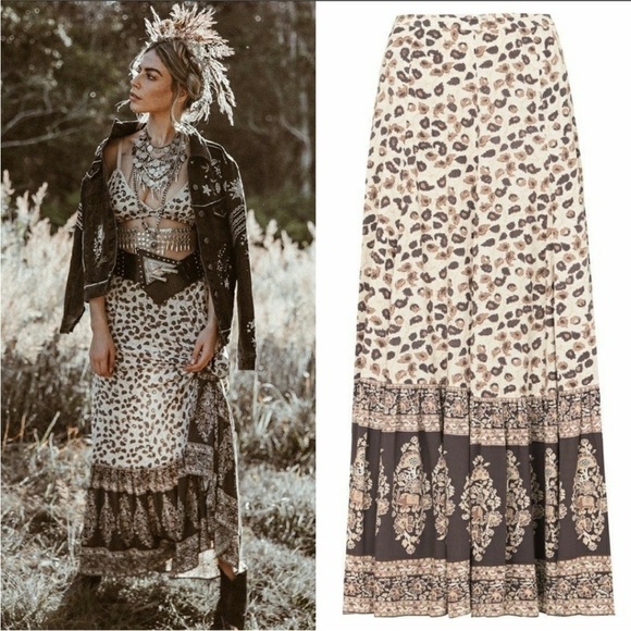 Spell Leopard Print Maxi Skirt - Picture 1 of 16